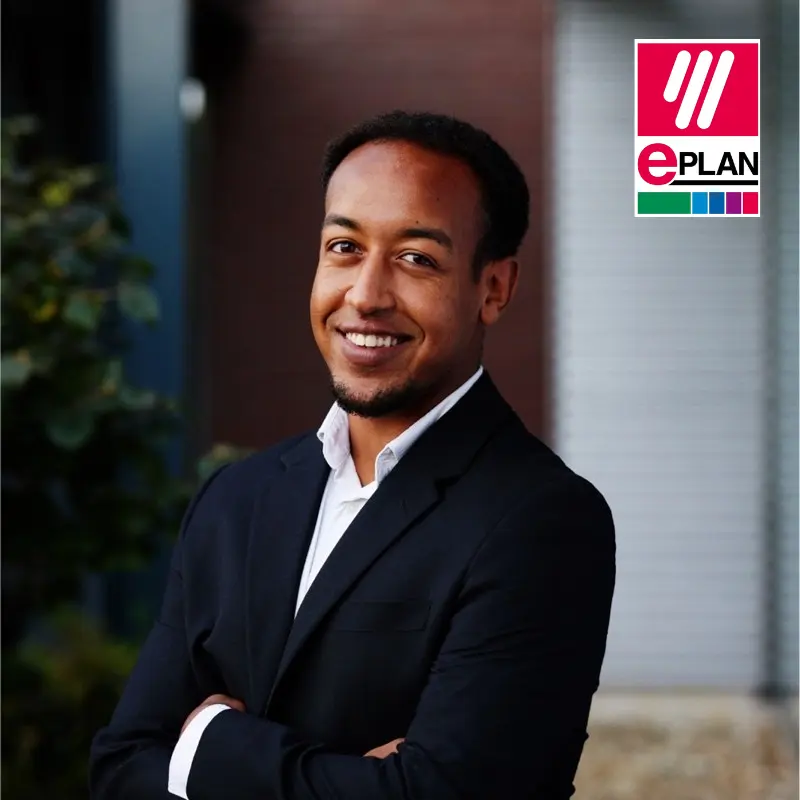 Tadesse Luimes over zijn afstudeerstage bij Eplan: “Ik voelde me meteen geen stagiair, maar onderdeel van het team”